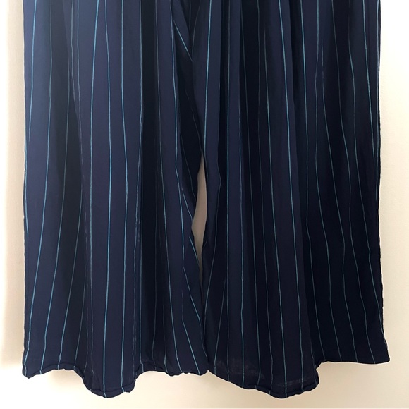 Anthropologie Mixed Stripe Wide Leg Pants in Navy Blue Multi Size S NWT - Picture 11 of 13